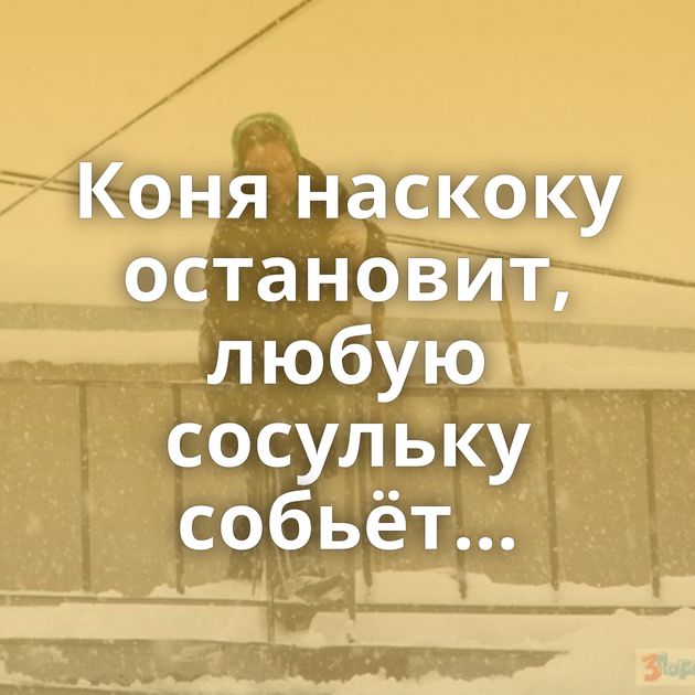 Коня наскоку остановит, любую сосульку собьёт...