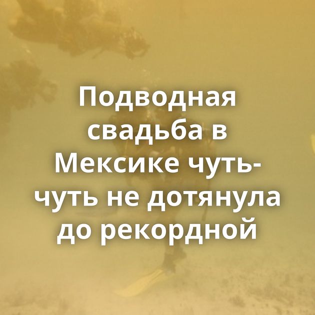 Подводная свадьба в Мексике чуть-чуть не дотянула до рекордной