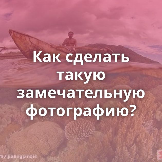 Как сделать такую замечательную фотографию?