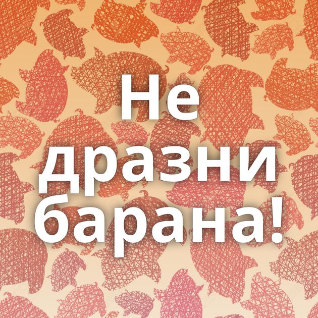 Не дразни барана!