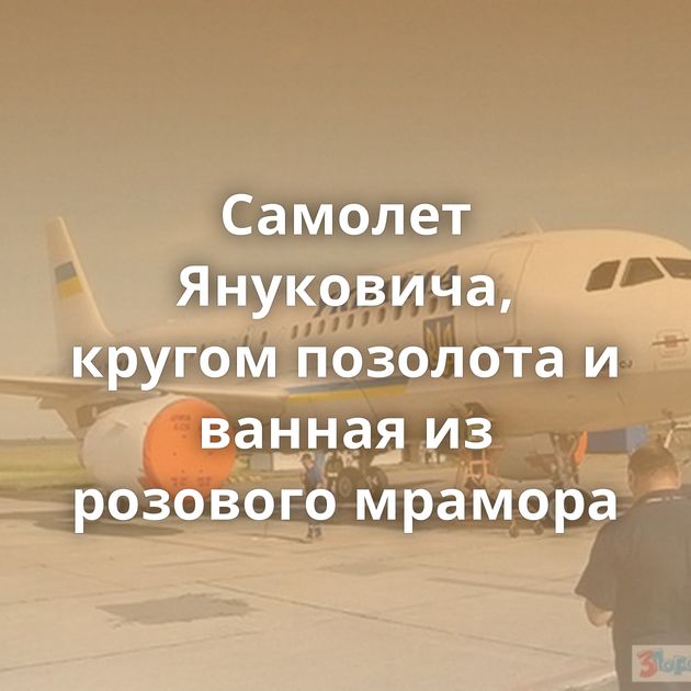 Самолет Януковича, кругом позолота и ванная из розового мрамора