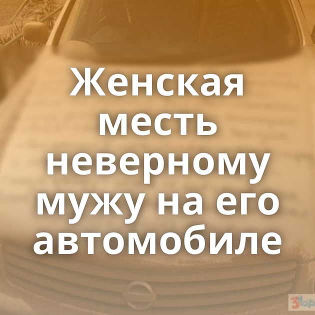 Женская месть неверному мужу на его автомобиле