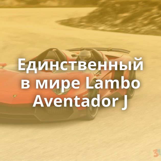 Единственный в мире Lambo Aventador J