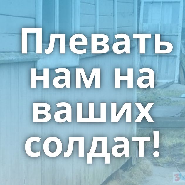 Плевать нам на ваших солдат!