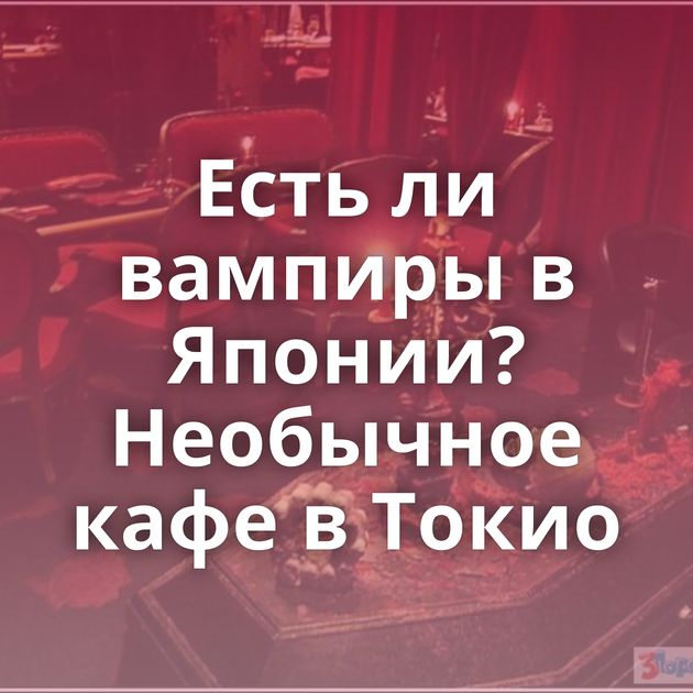 Есть ли вампиры в Японии? Необычное кафе в Токио