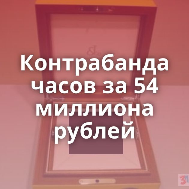 Контрабанда часов за 54 миллиона рублей