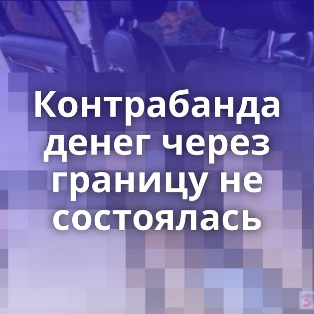 Контрабанда денег через границу не состоялась