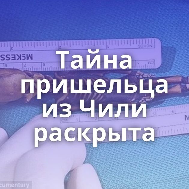 Тайна пришельца из Чили раскрыта