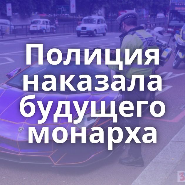 Полиция наказала будущего монарха