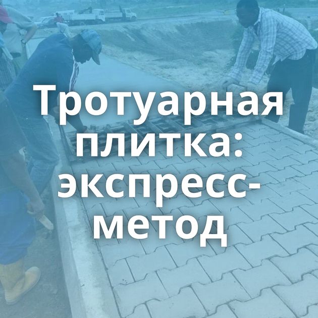 Тротуарная плитка: экспресс-метод