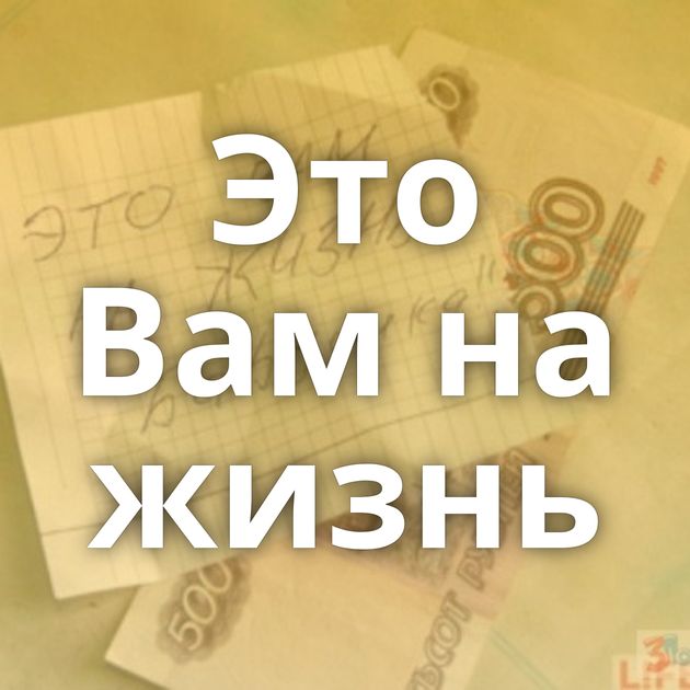 Это Вам на жизнь