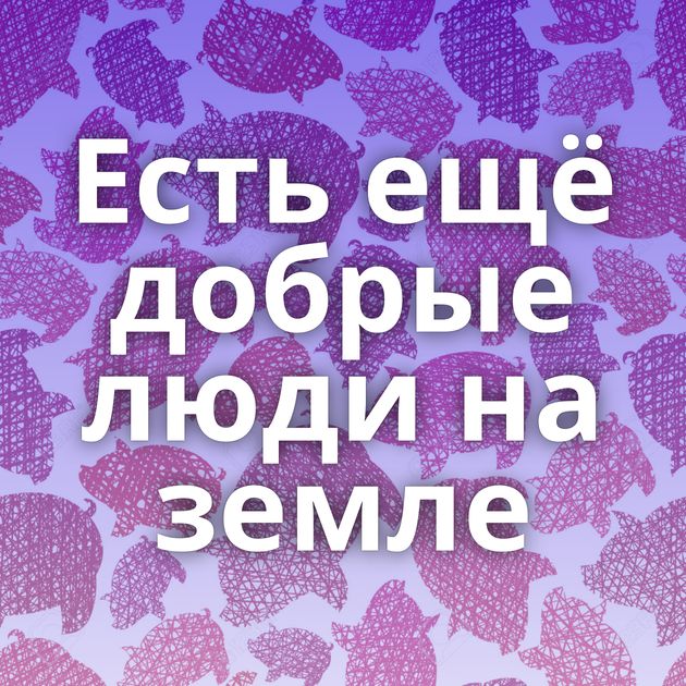 Есть ещё добрые люди на земле
