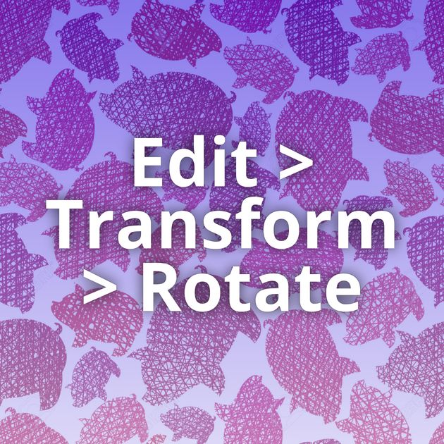 Edit > Transform > Rotate