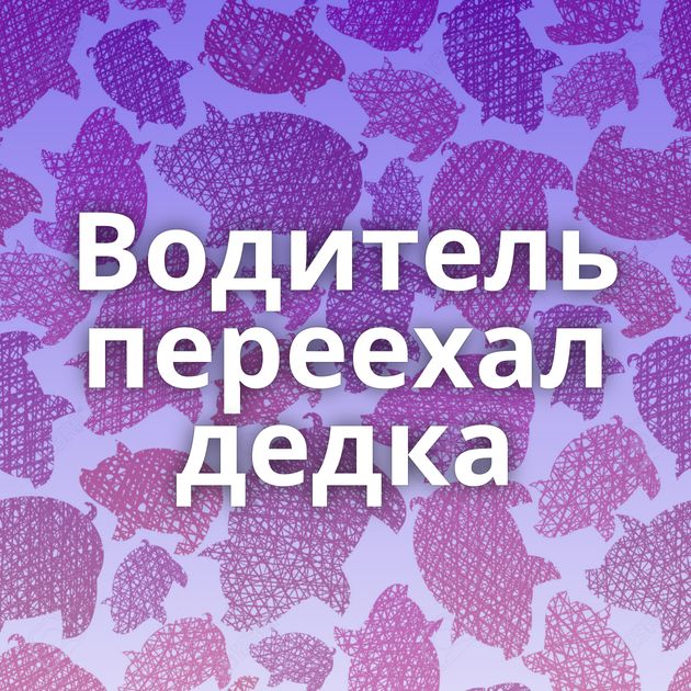 Водитель переехал дедка