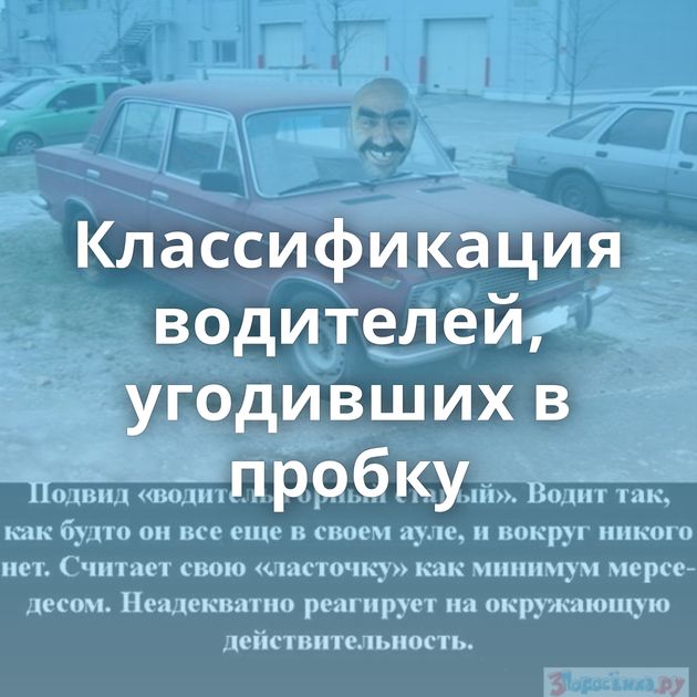 Классификация водителей, угодивших в пробку