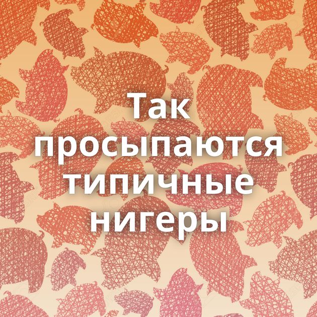 Так просыпаются типичные нигеры