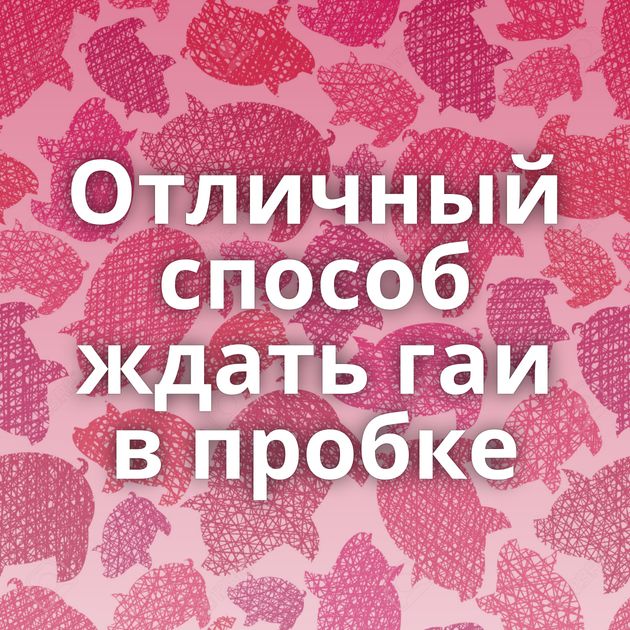 Отличный способ ждать гаи в пробке