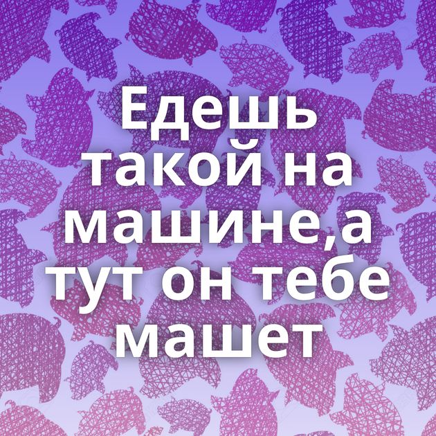 Едешь такой на машине,а тут он тебе машет