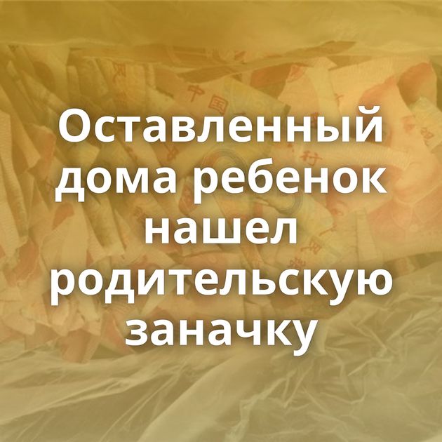 Оставленный дома ребенок нашел родительскую заначку