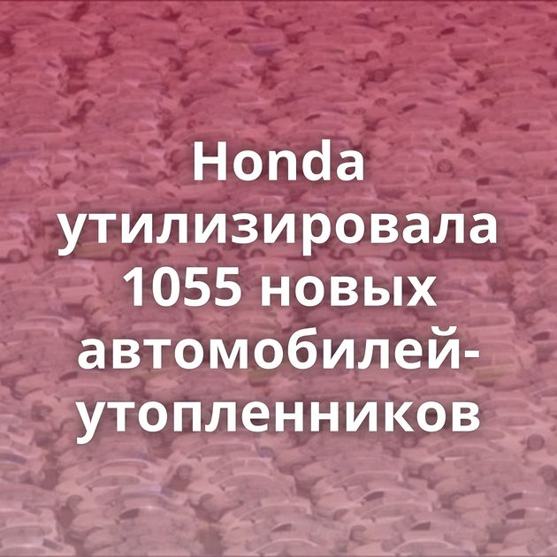 Honda утилизировала 1055 новых автомобилей-утопленников
