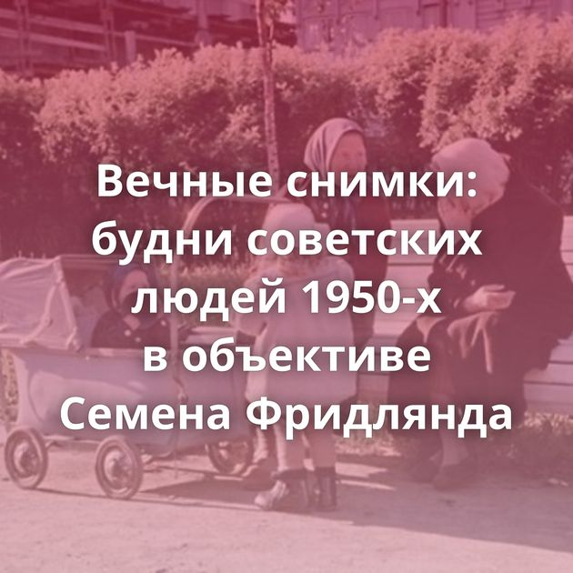 Вечные снимки: будни советских людей 1950-х в объективе Семена Фридлянда