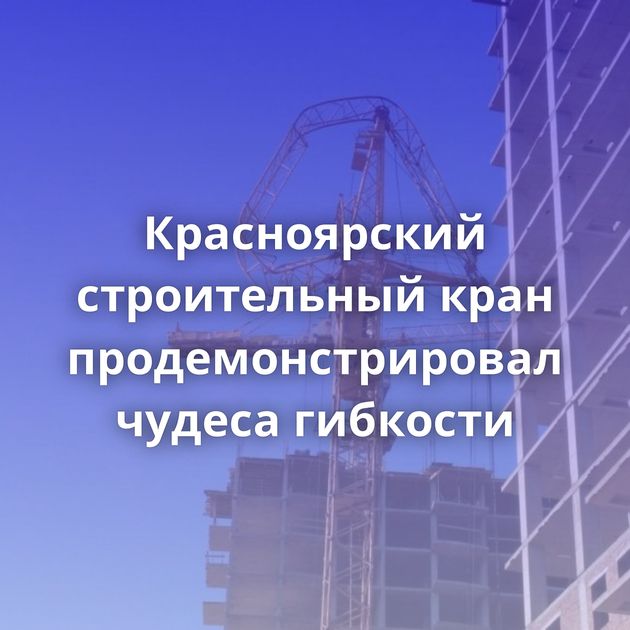 Красноярский строительный кран продемонстрировал чудеса гибкости