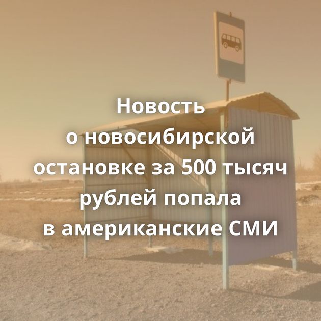 Новость о новосибирской остановке за 500 тысяч рублей попала в американские СМИ