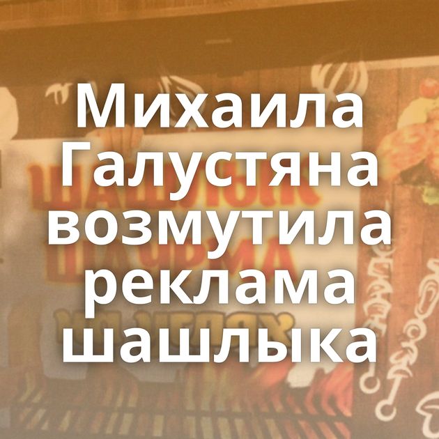 Михаила Галустяна возмутила реклама шашлыка