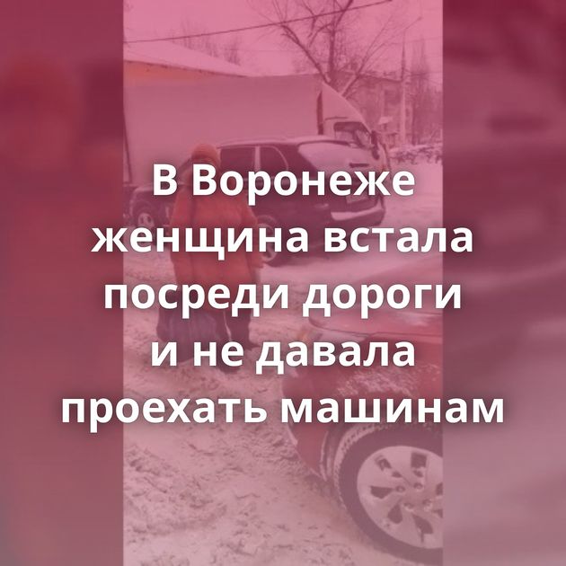 В Воронеже женщина встала посреди дороги и не давала проехать машинам