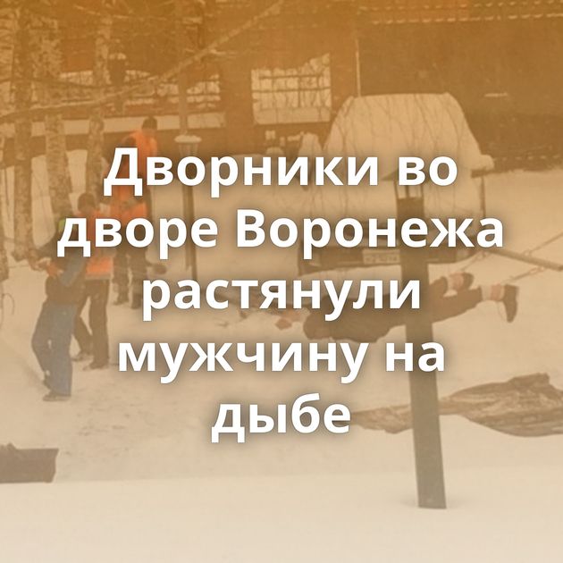 Дворники во дворе Воронежа растянули мужчину на дыбе