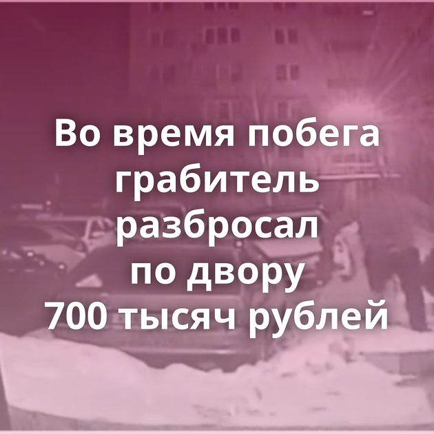 Во время побега грабитель разбросал по двору 700 тысяч рублей