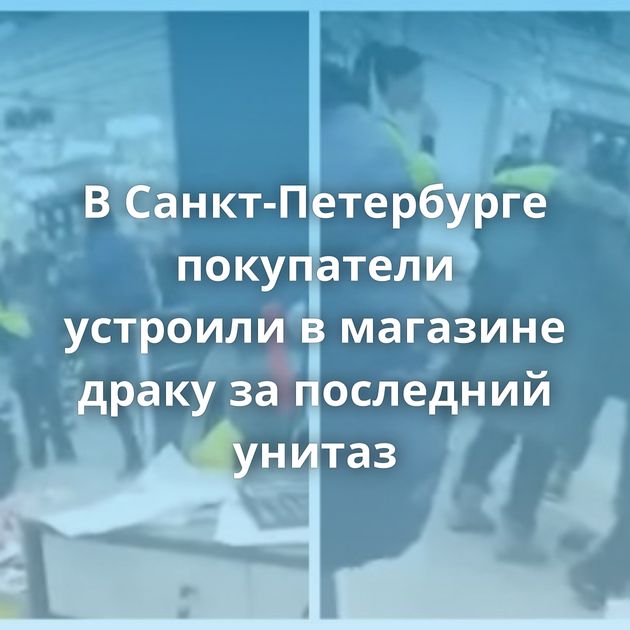 В Санкт-Петербурге покупатели устроили в магазине драку за последний унитаз