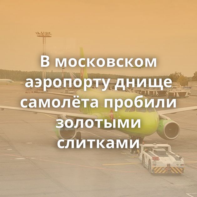 В московском аэропорту днище самолёта пробили золотыми слитками