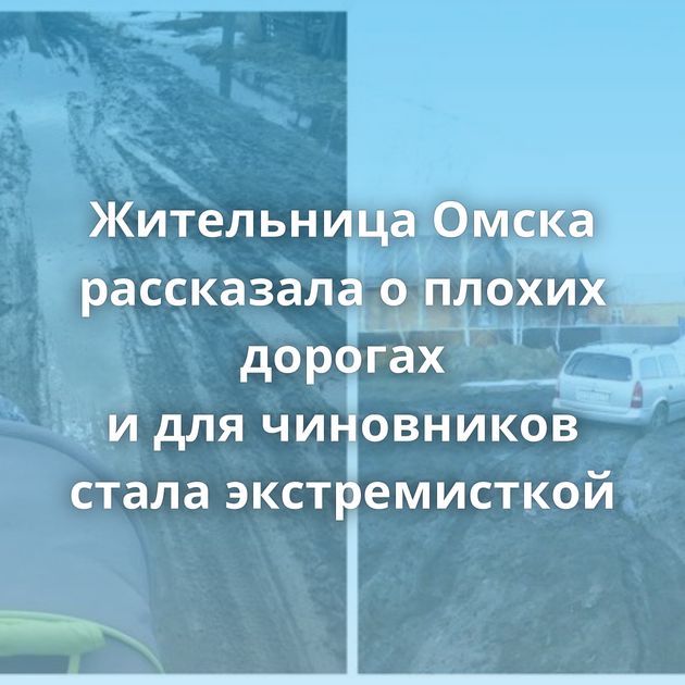 Жительница Омска рассказала о плохих дорогах и для чиновников стала экстремисткой