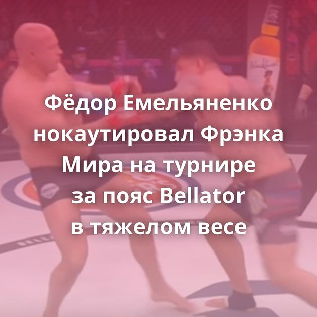 Фёдор Емельяненко нокаутировал Фрэнка Мира на турнире за пояс Bellator в тяжелом весе