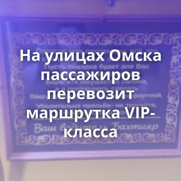 На улицах Омска пассажиров перевозит маршрутка VIP-класса