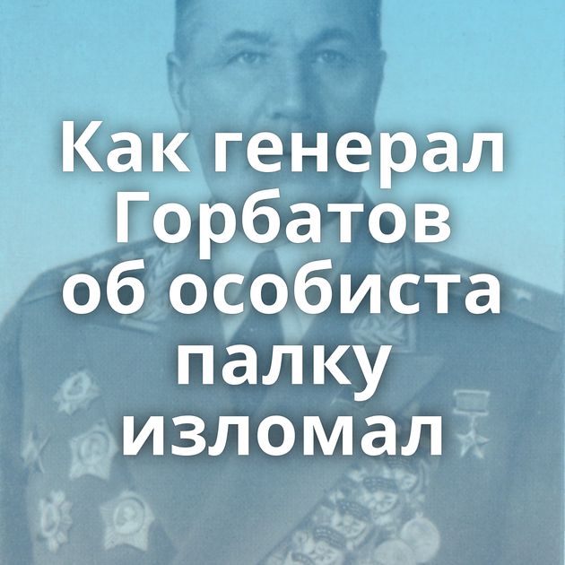 Как генерал Горбатов об особиста палку изломал