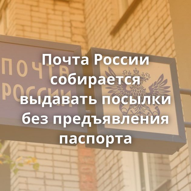 Почта России собирается выдавать посылки без предъявления паспорта