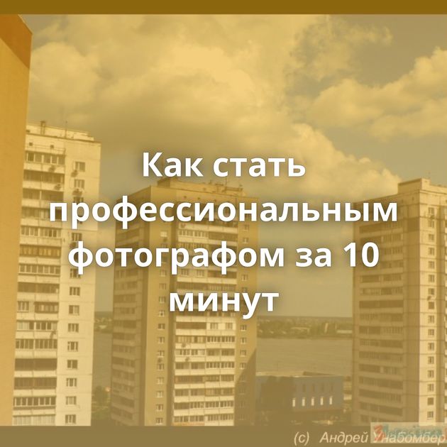 Как стать профессиональным фотографом за 10 минут