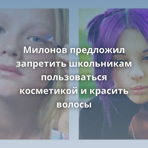 Милонов предложил запретить школьникам пользоваться косметикой и красить волосы