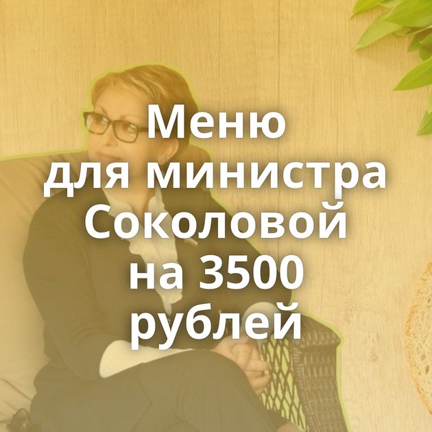 Меню для министра Соколовой на 3500 рублей