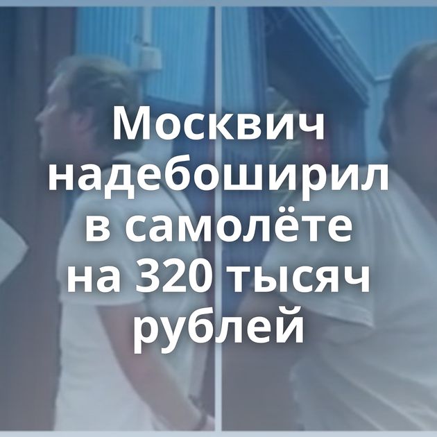 Москвич надебоширил в самолёте на 320 тысяч рублей