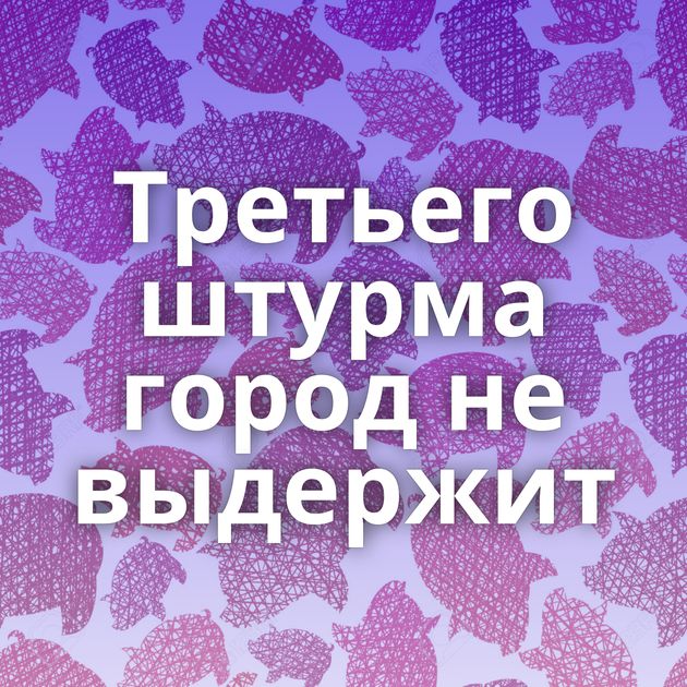 Третьего штурма город не выдержит