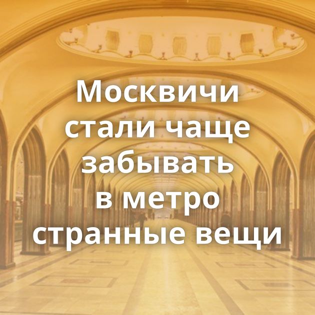 Москвичи стали чаще забывать в метро странные вещи