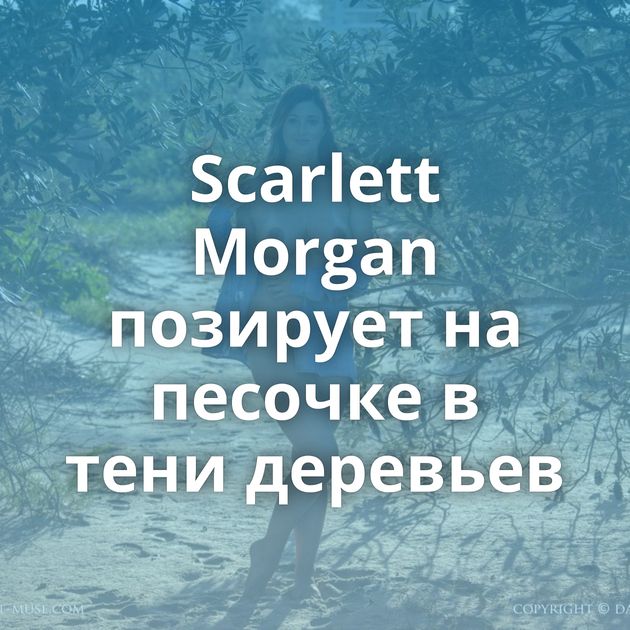 Scarlett Morgan позирует на песочке в тени деревьев