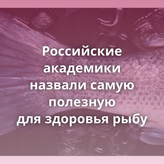 Российские академики назвали самую полезную для здоровья рыбу