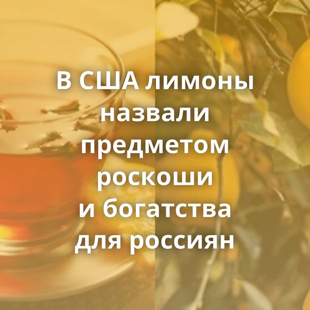 В США лимоны назвали предметом роскоши и богатства для россиян