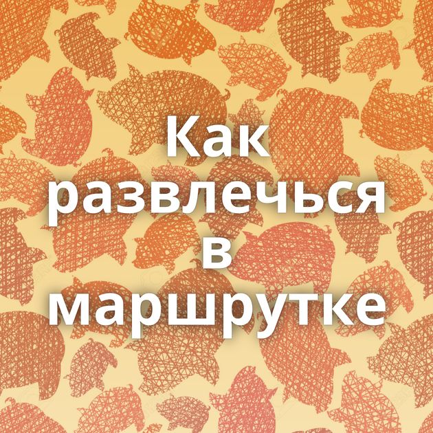 Как развлечься в маршрутке