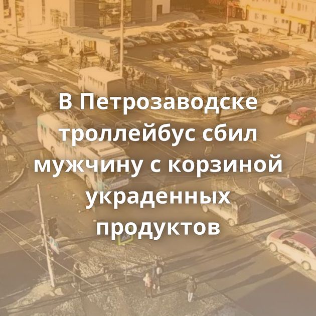 В Петрозаводске троллейбус сбил мужчину с корзиной украденных продуктов