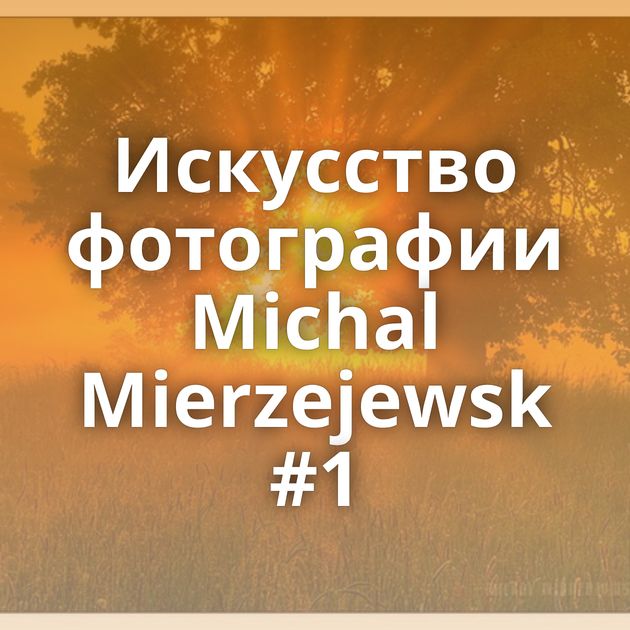 Искусство фотографии Michal Mierzejewsk #1